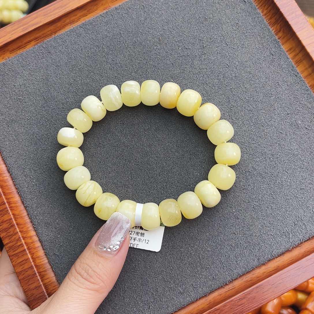 琥珀手链未镶嵌12m 白蜡