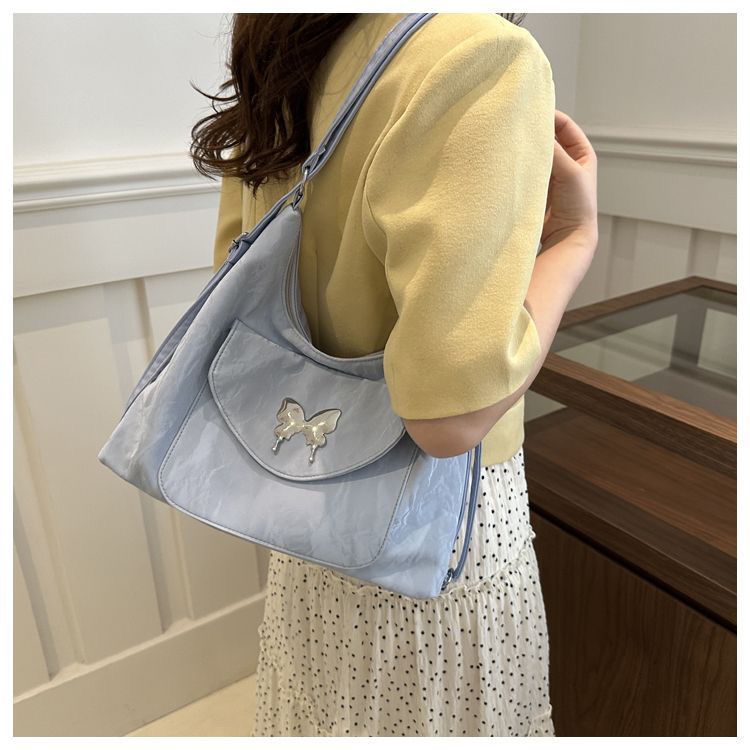 布包休闲单肩包文艺风托特包夏季网红软包女包双根