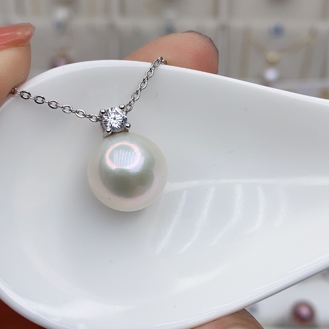 淡水珍珠颈饰银S925镶嵌