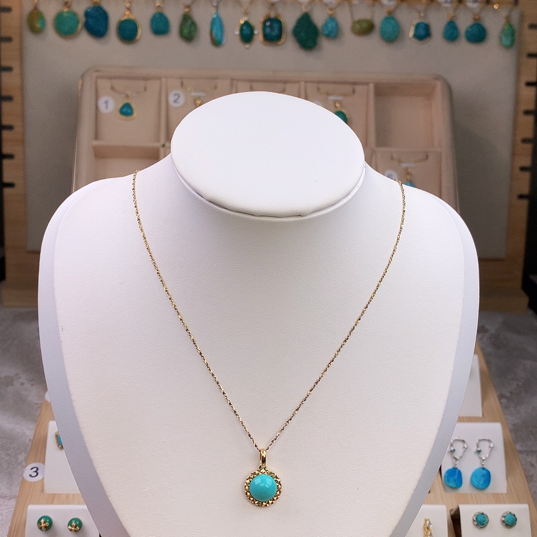 绿松石18K金镶嵌颈饰