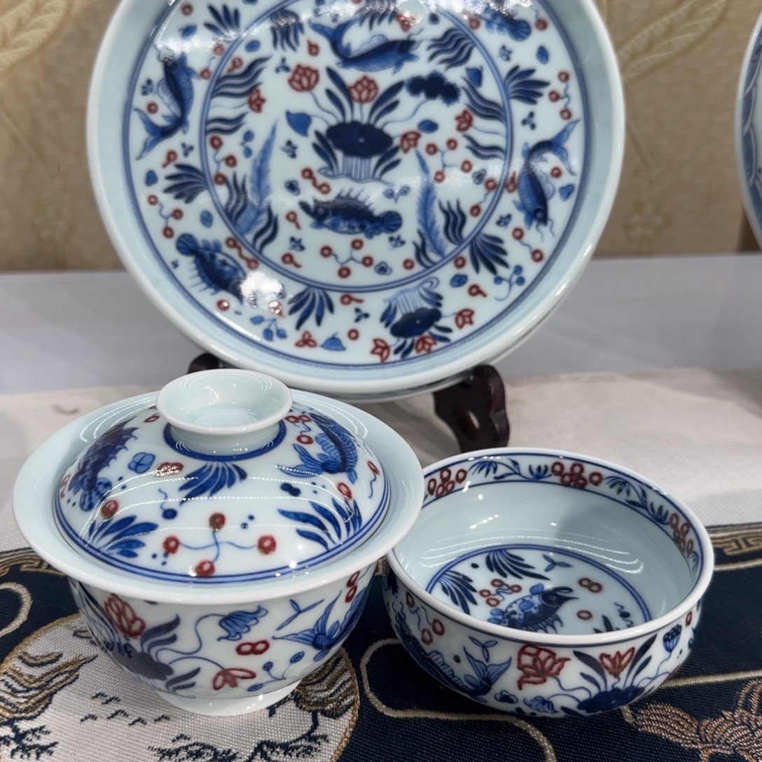 米***字手工手绘套装茶具