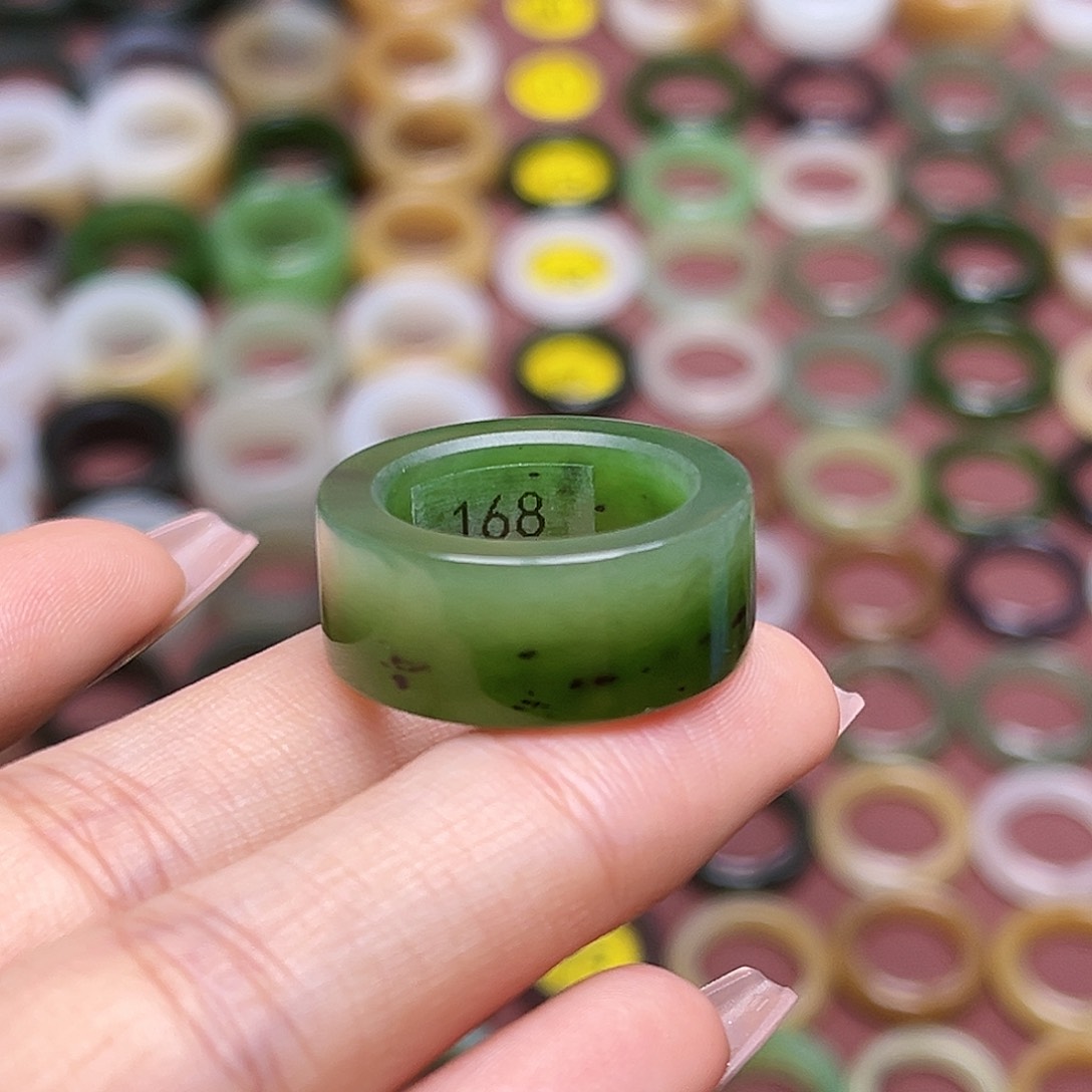 和田玉戒指未镶嵌17.2内径青青草原