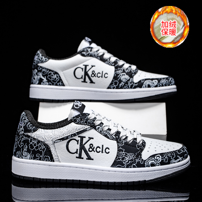 ck&clc【定制】加绒保暖休闲板鞋轻奢真皮2025新款男士爆款低帮鞋