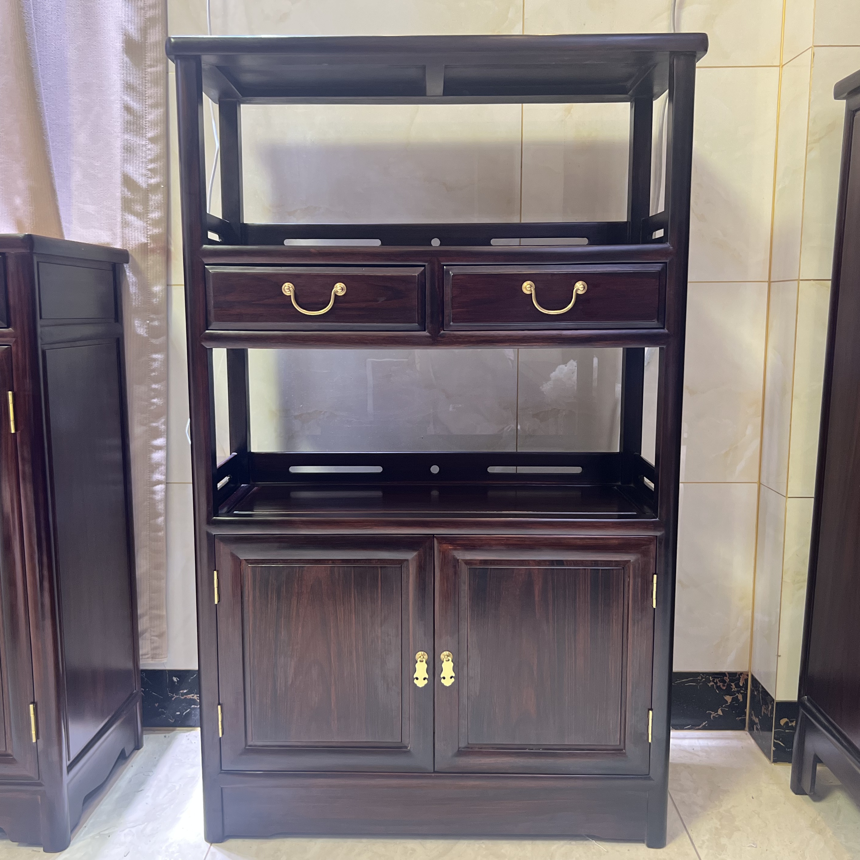 南美黑酸枝新款储物柜柜茶水柜尺寸80*34*128