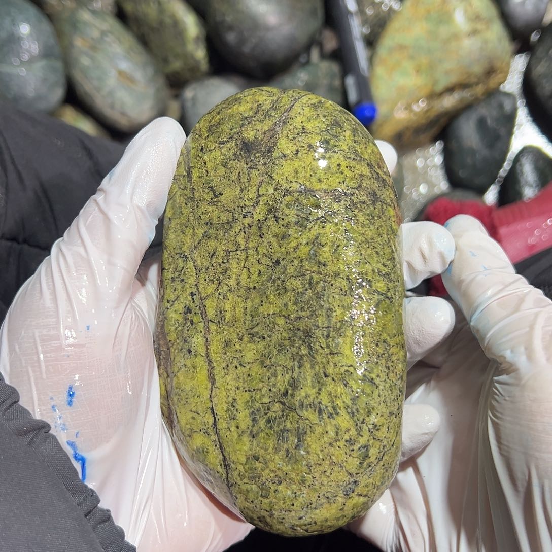 未镶嵌蛇纹石玉西藏藏玉药王石米*