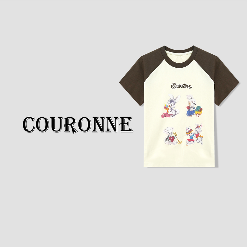 【小熊】-春夏卡通设计感潮酷可爱修身百搭简约圆领短袖上衣31174