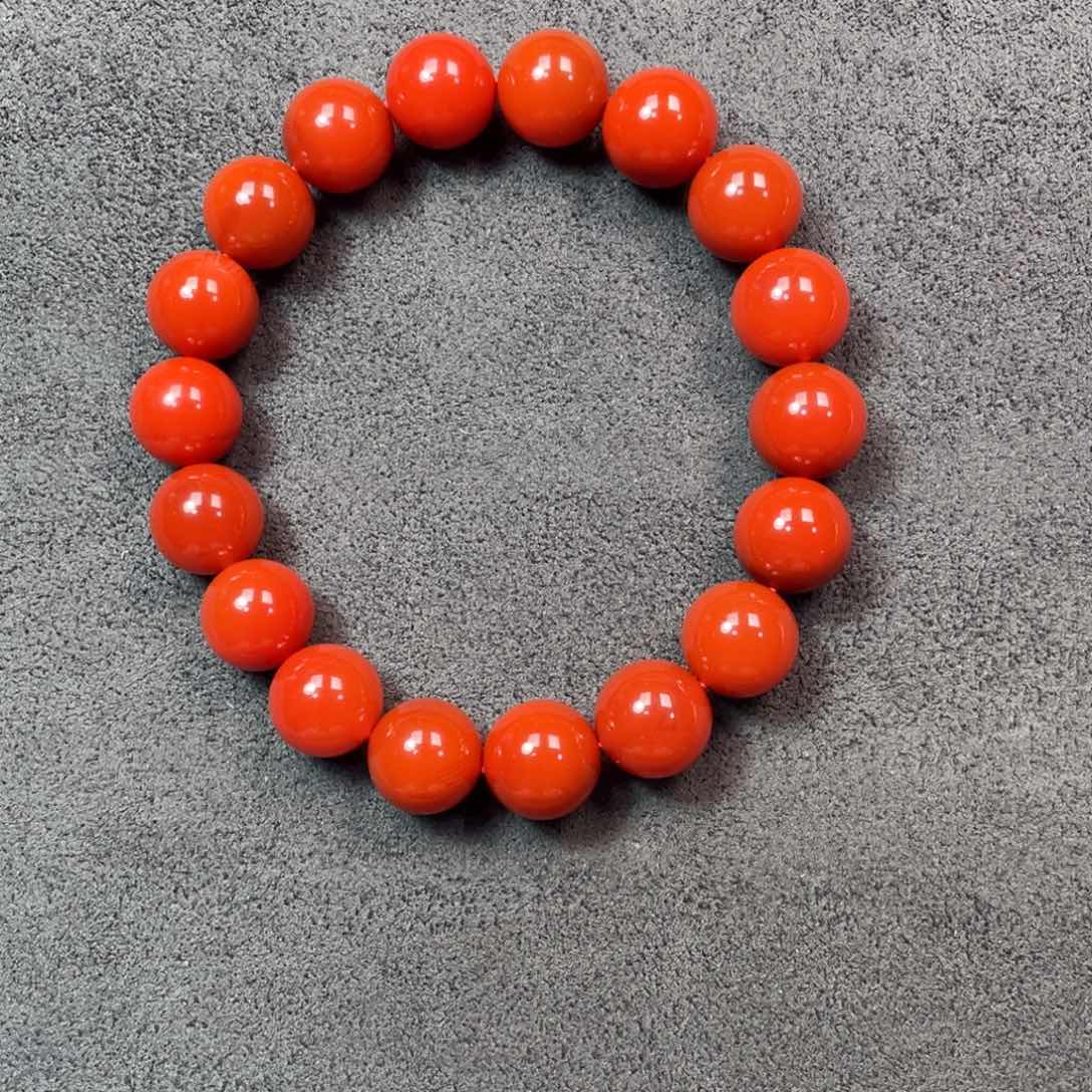 飞***腿南红玛瑙11➕单圈未镶嵌