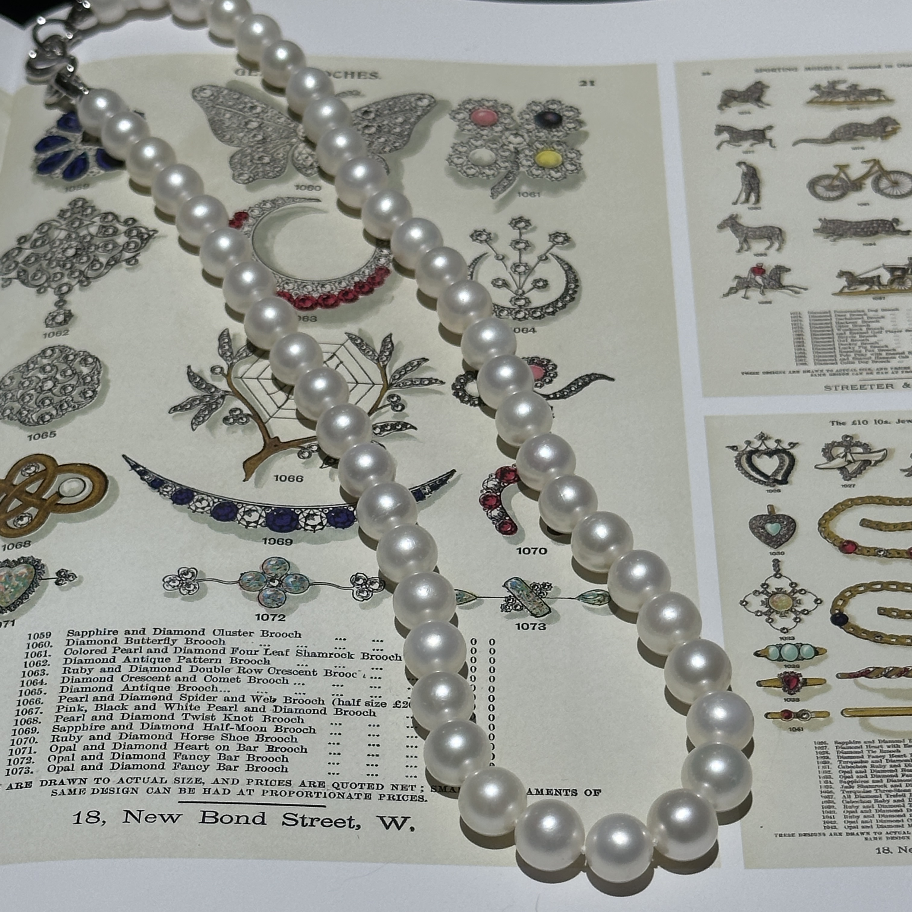 珍珠项链 日本丝绸光白色珠珍珠项链 约9-10mm ZB251165