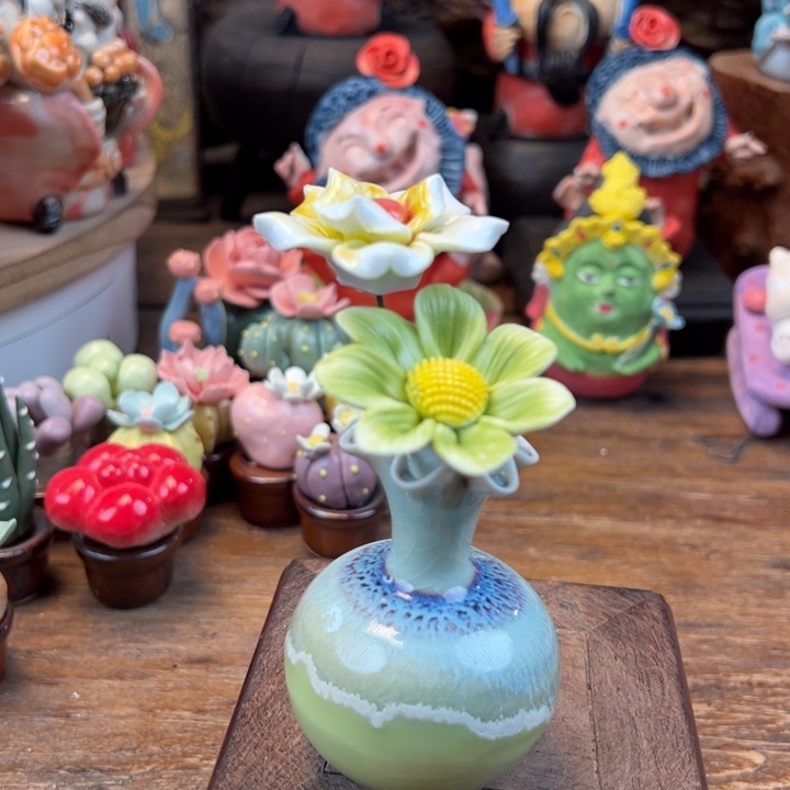 陶摆件小镇青花每日有新品