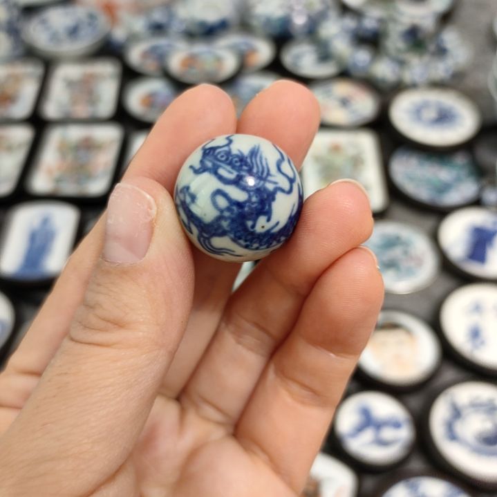 瓷片青花龙珠2.0一个