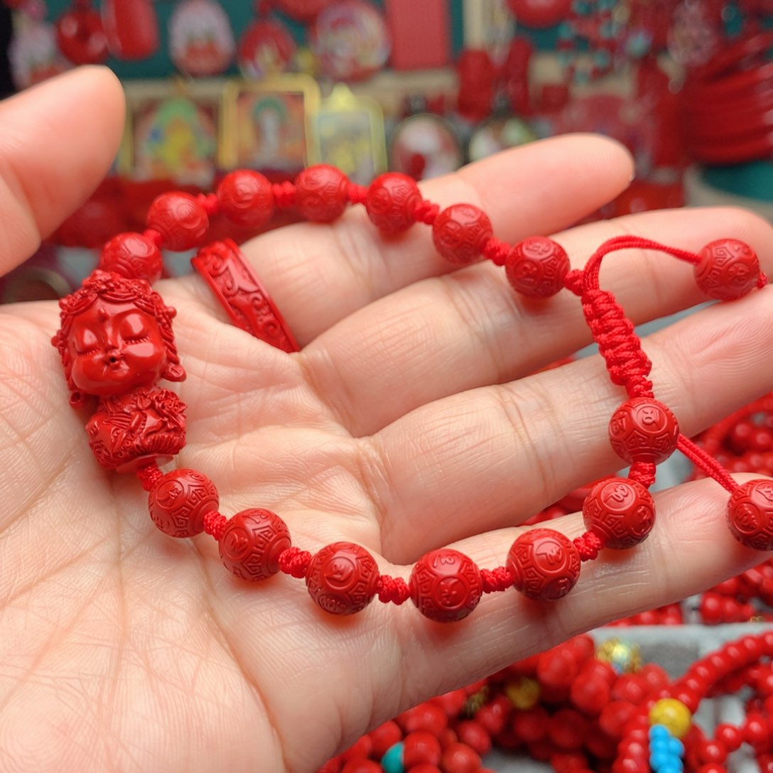 天然辰砂工艺品朱砂手串
