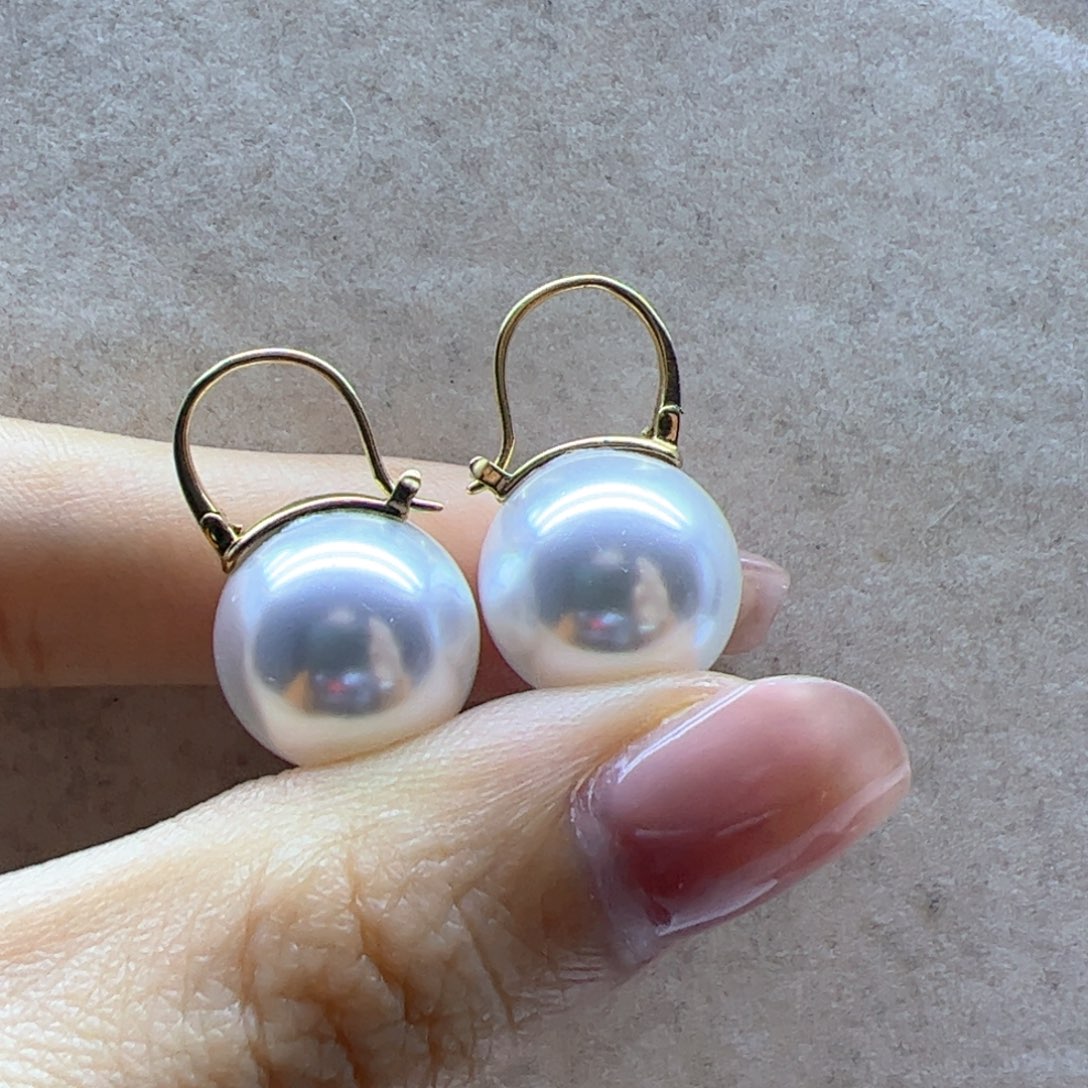 淡水珍珠耳饰18K金镶嵌