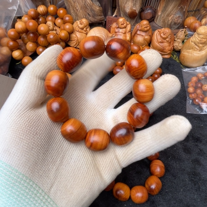 木***军手串/手链柏木（崖柏）18.20枣珠崖柏