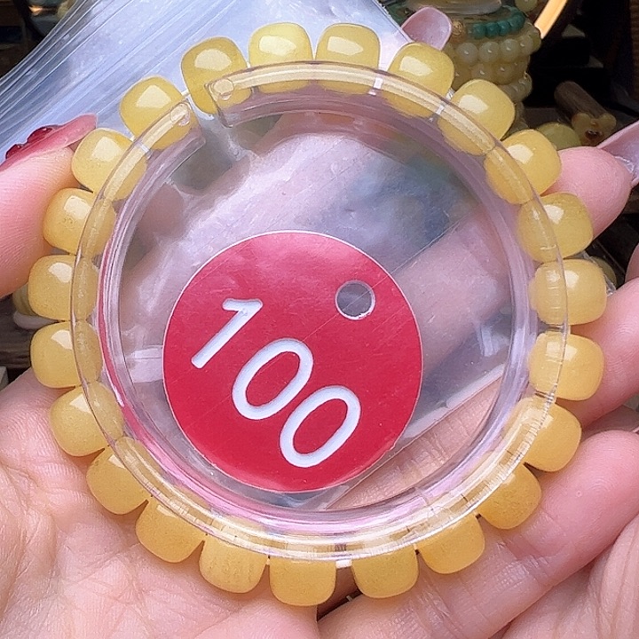 蜜蜡裸石未镶嵌微金沙 9.3mm 手串