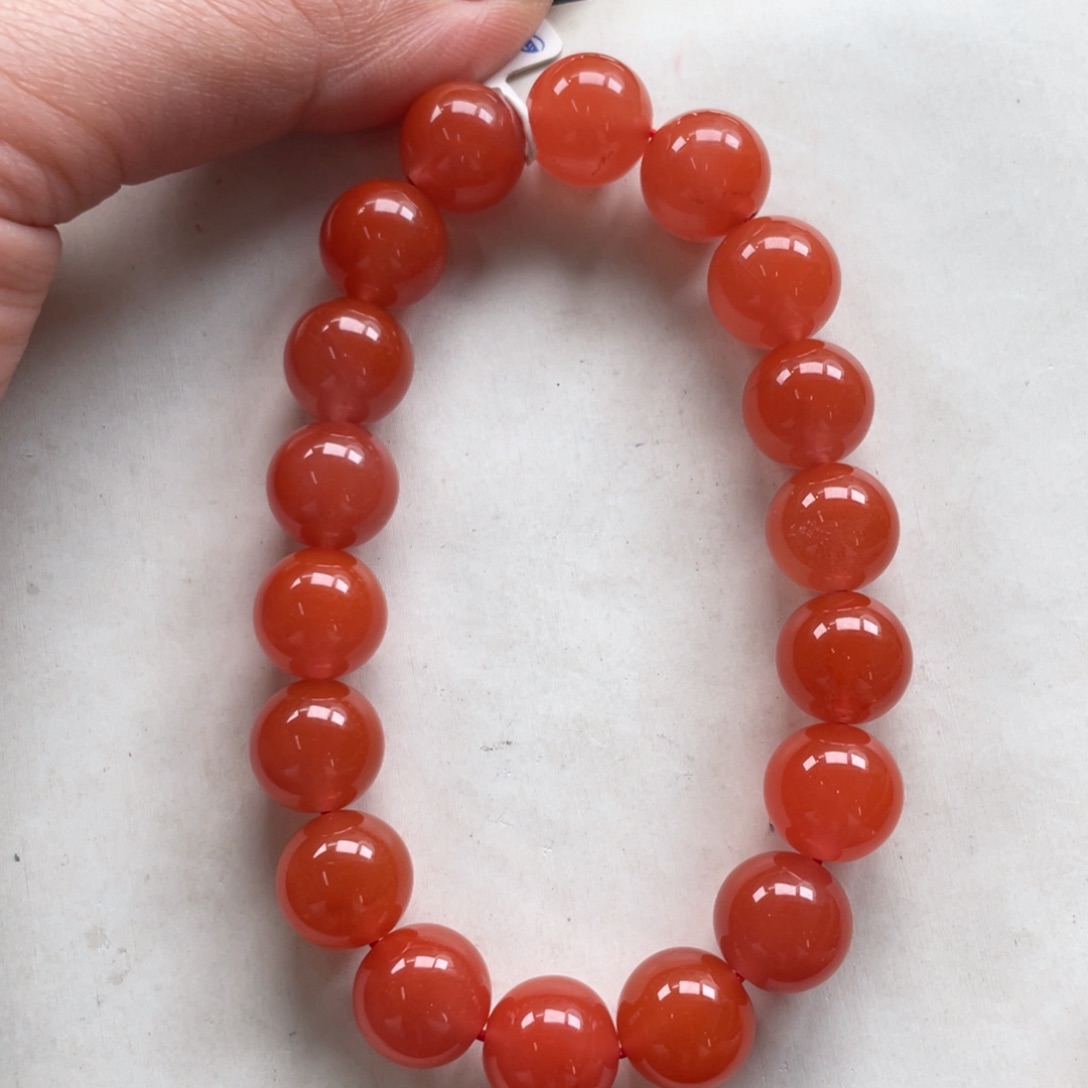 南红玛瑙保山南红冰红单圈11mm未镶嵌