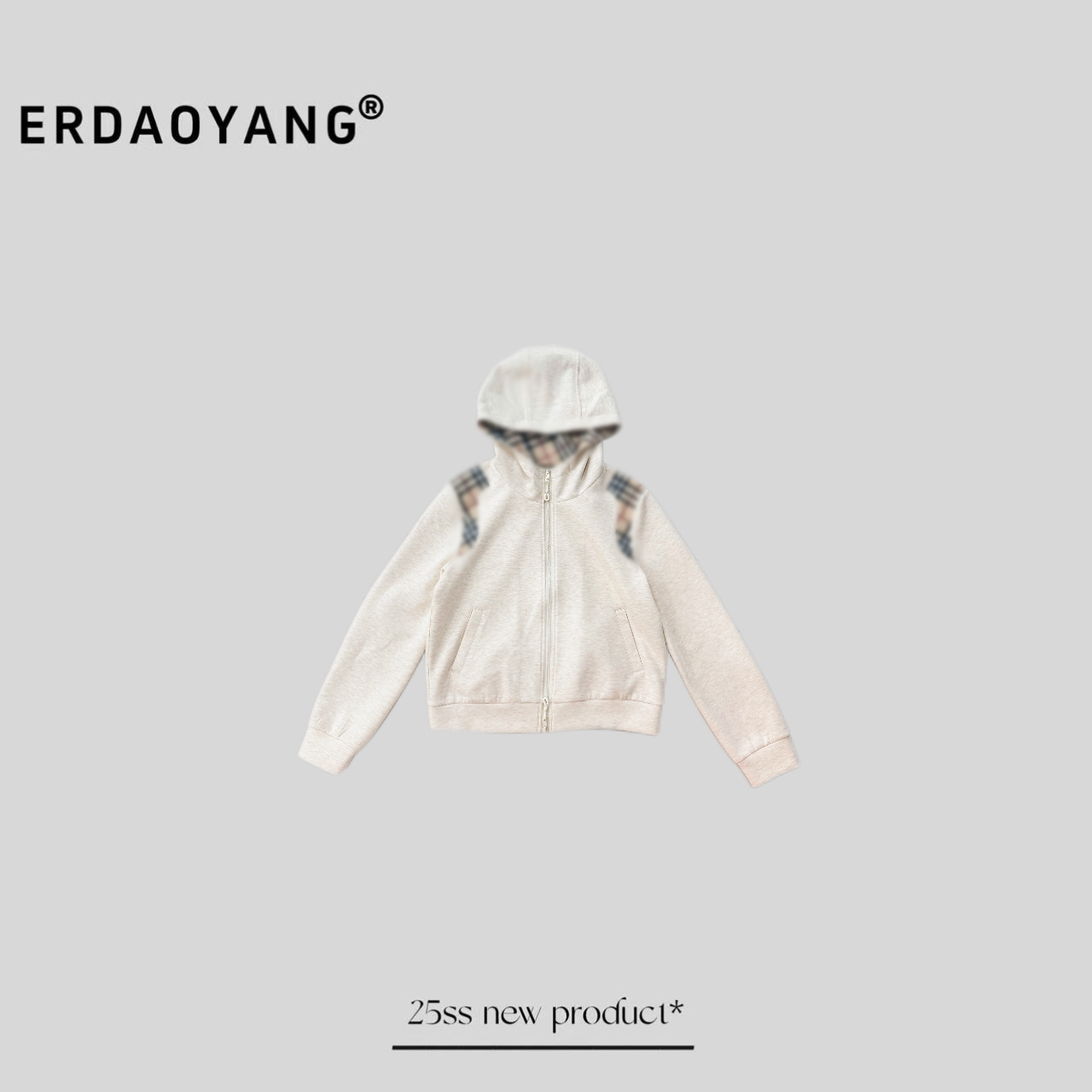 ERDAOYANG "收获的季节" 新款格纹拼接百搭连帽外套WTC089