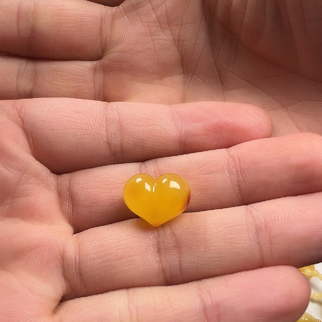 蜜蜡颈饰未镶嵌屁桃提溜（打孔不退换）