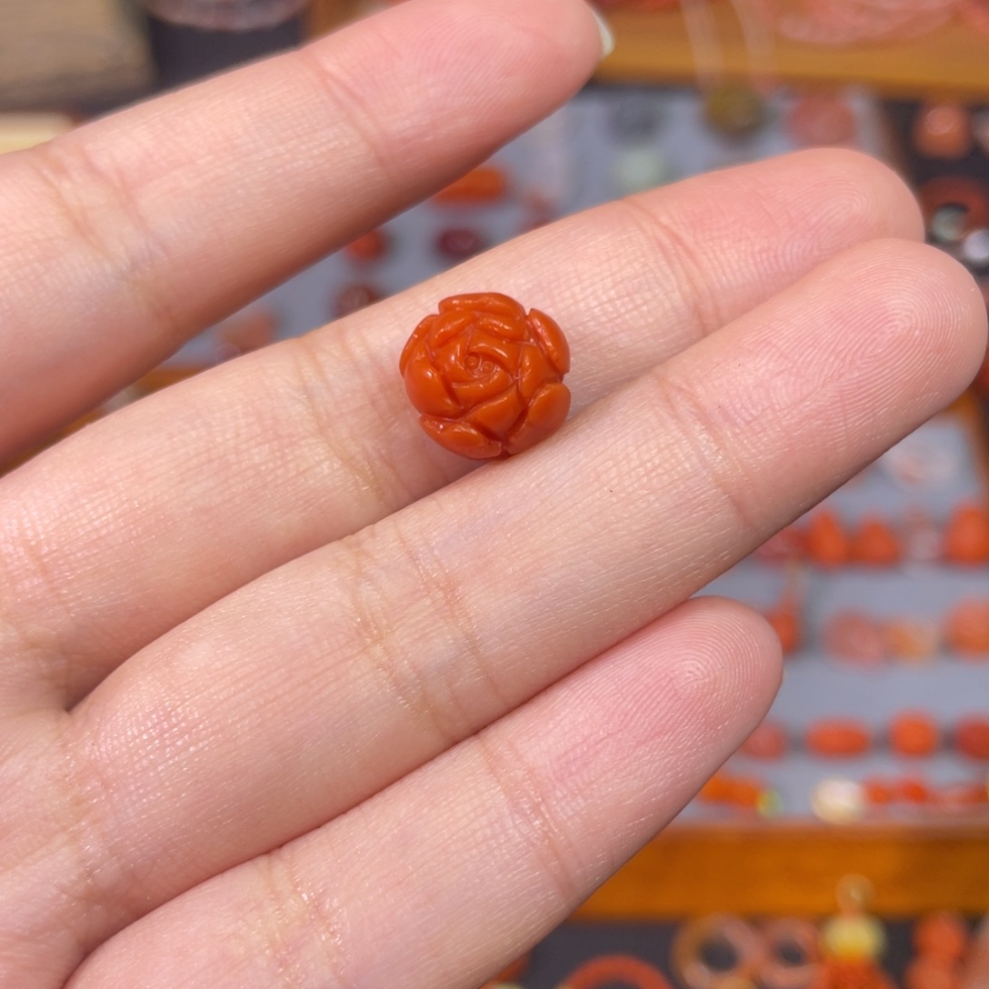 ～***～南红玛瑙未镶嵌牡丹花定制戒指