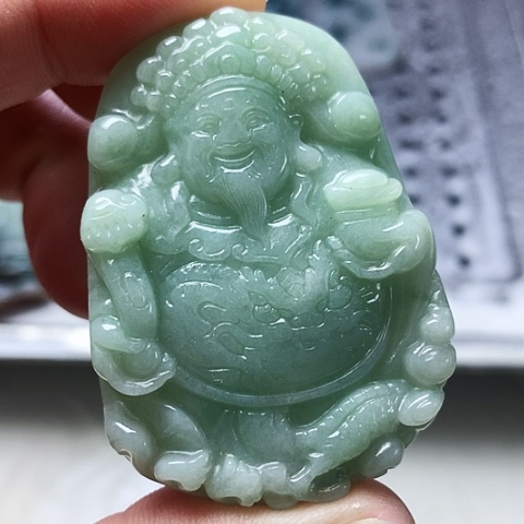 颈饰未镶嵌翡翠缅甸翡翠财神爷