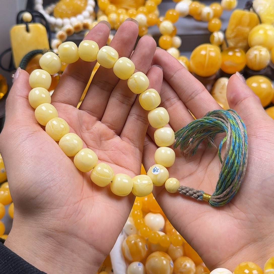 蜜蜡珠宝奇石未镶嵌同料老型手持15mm