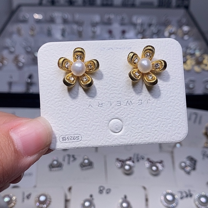 耳饰淡水珍珠银S925镶嵌