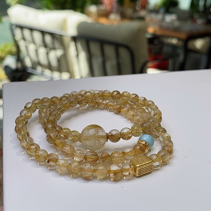 水晶手链未镶嵌三圈手链钛金