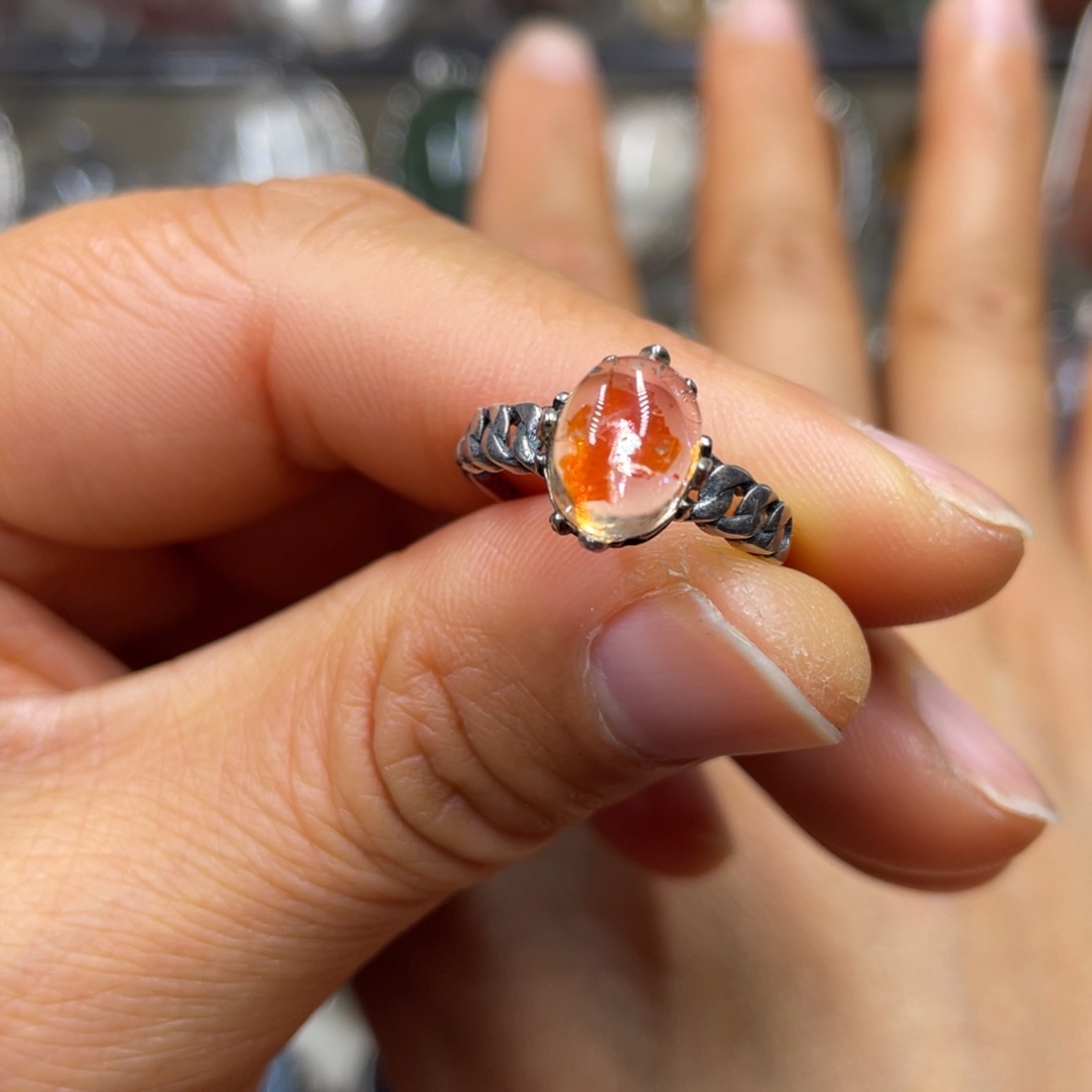 【闪购商品】水晶珠宝半成品银S925镶嵌戒指