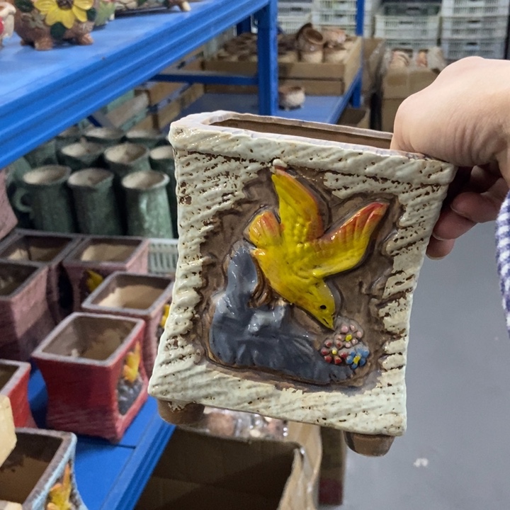 陶瓷花盆单场满9.9发13*15白