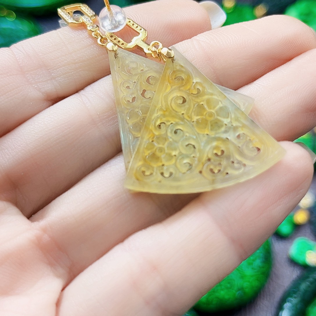 颈饰银S925镶嵌翡翠