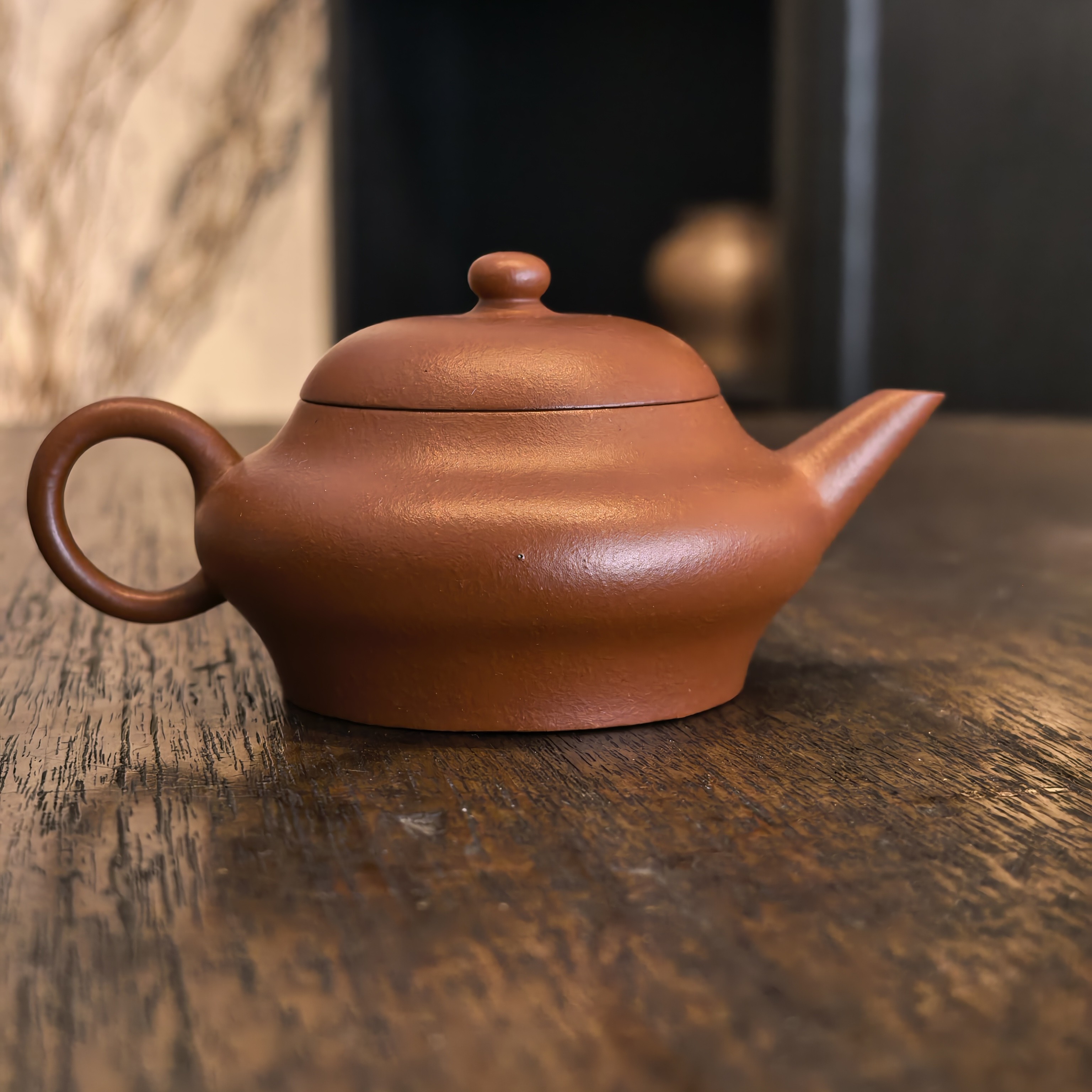 小煤窑朱泥清晚期慕古水平小品壶独饮佳品生砂生料泡茶茶具泡茶壶