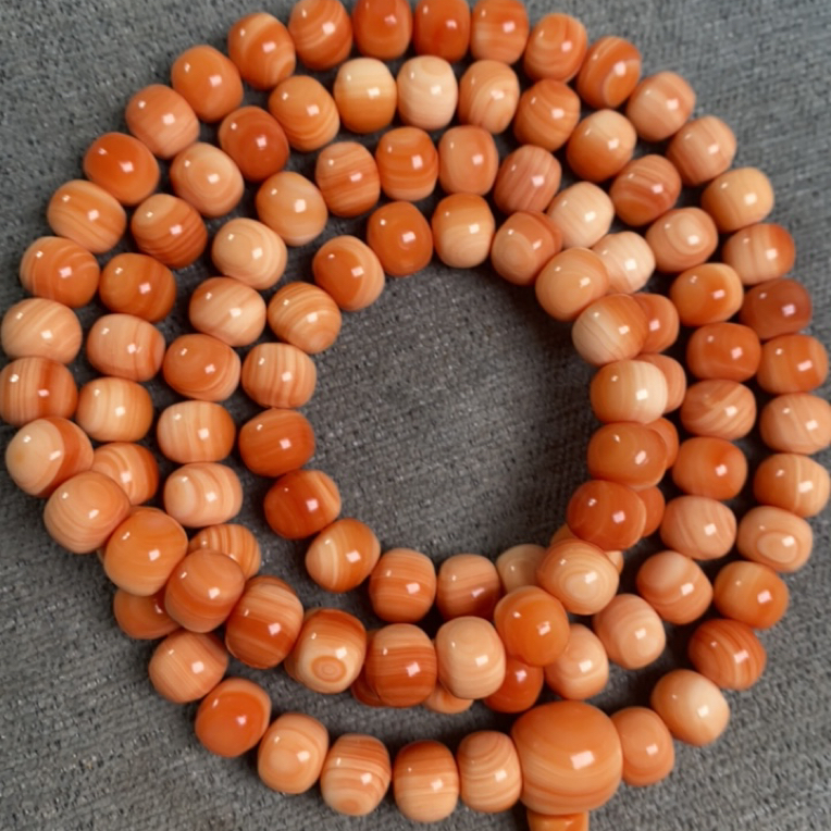 非金属仿珍珠手链 天然精品万宝螺9-7.5mm老型珠108颗项链佛珠