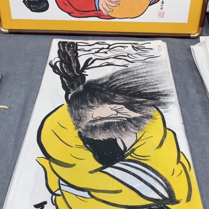 国画手绘禅意画一物一拍