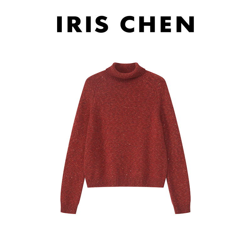 IRIS CHEN 暖冬 25冬“羊绒羊毛兔毛360g”花纱亮片针织衫25SY1092