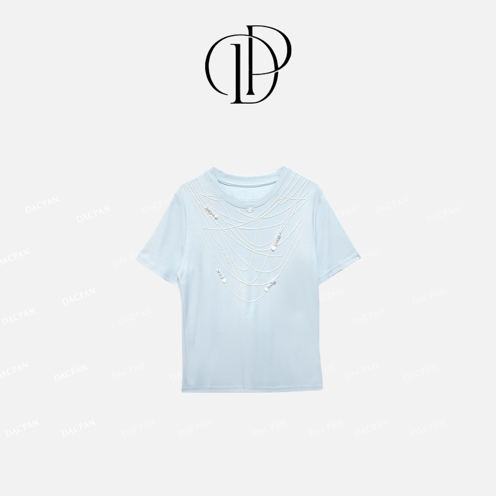 DACPAN-“闲暇时光”烫钻项链大版上衣  2025/盼·PP 770