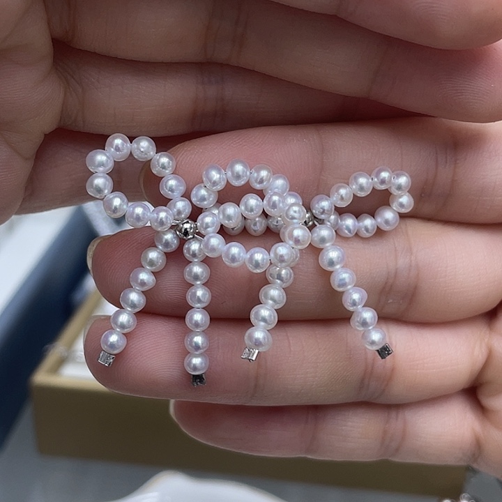 银S925镶嵌淡水珍珠耳饰4***落