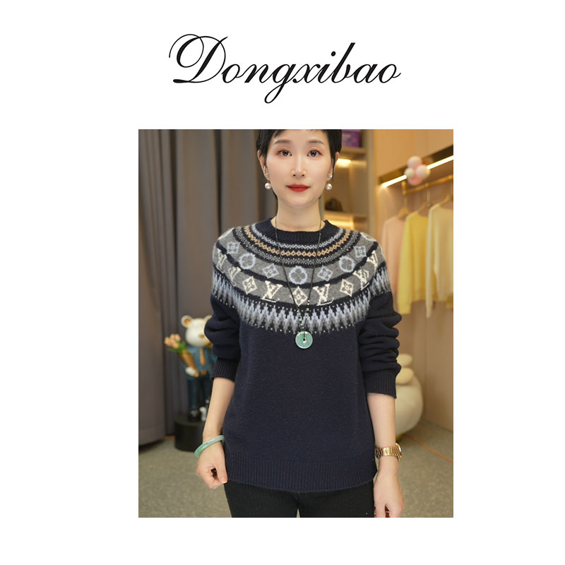 【驴家同款】加厚费尔岛纯山羊绒针织上衣