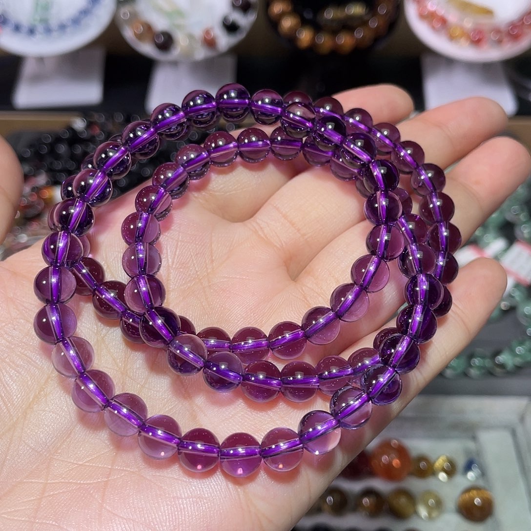 水晶手链未镶嵌紫水晶多圈手串