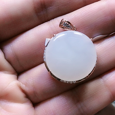 和田玉挂件银S925镶嵌