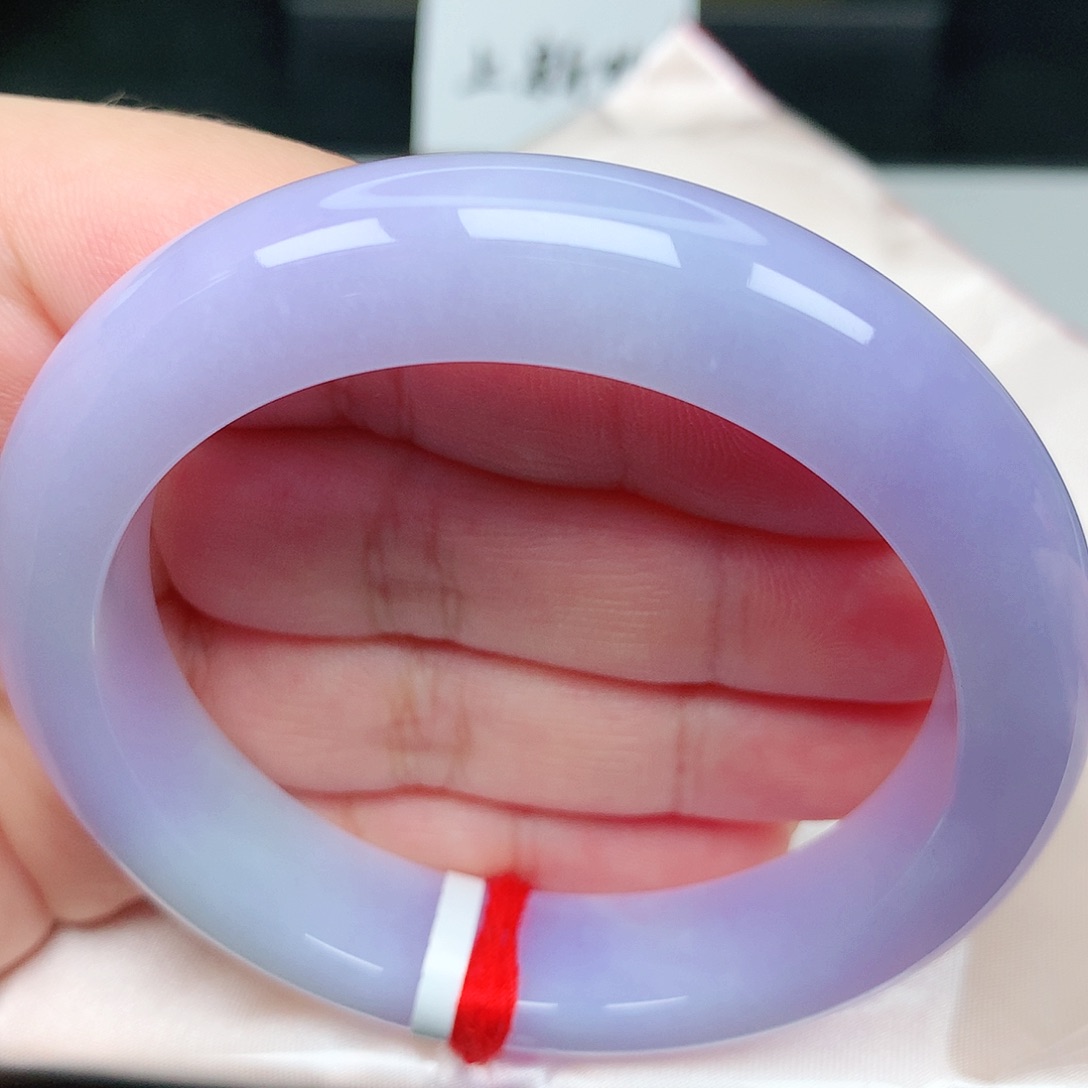 未镶嵌手镯翡翠8浓紫细腻 有纹漏