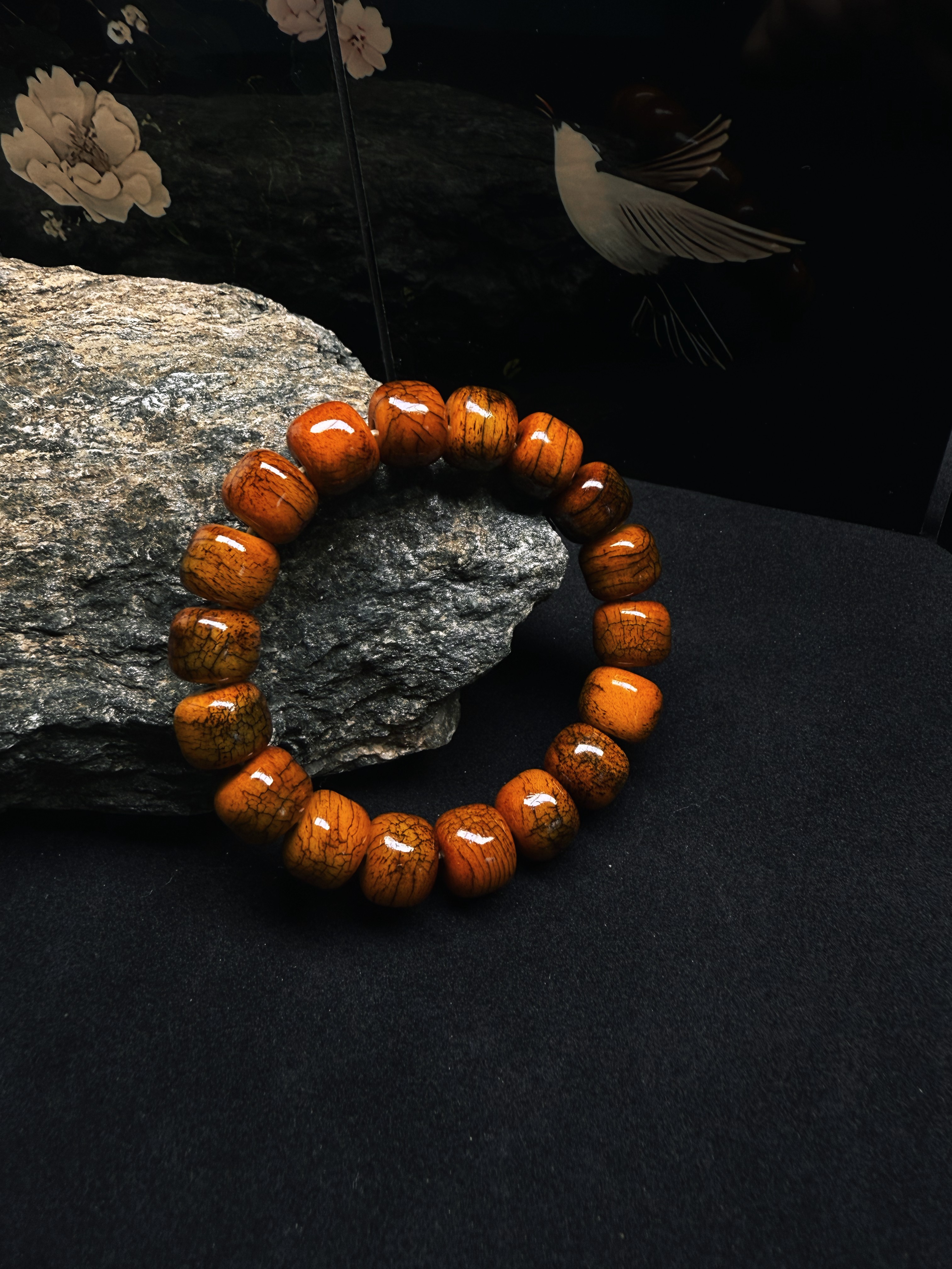 非金属珐琅手链  藏式精美素圈手串14m