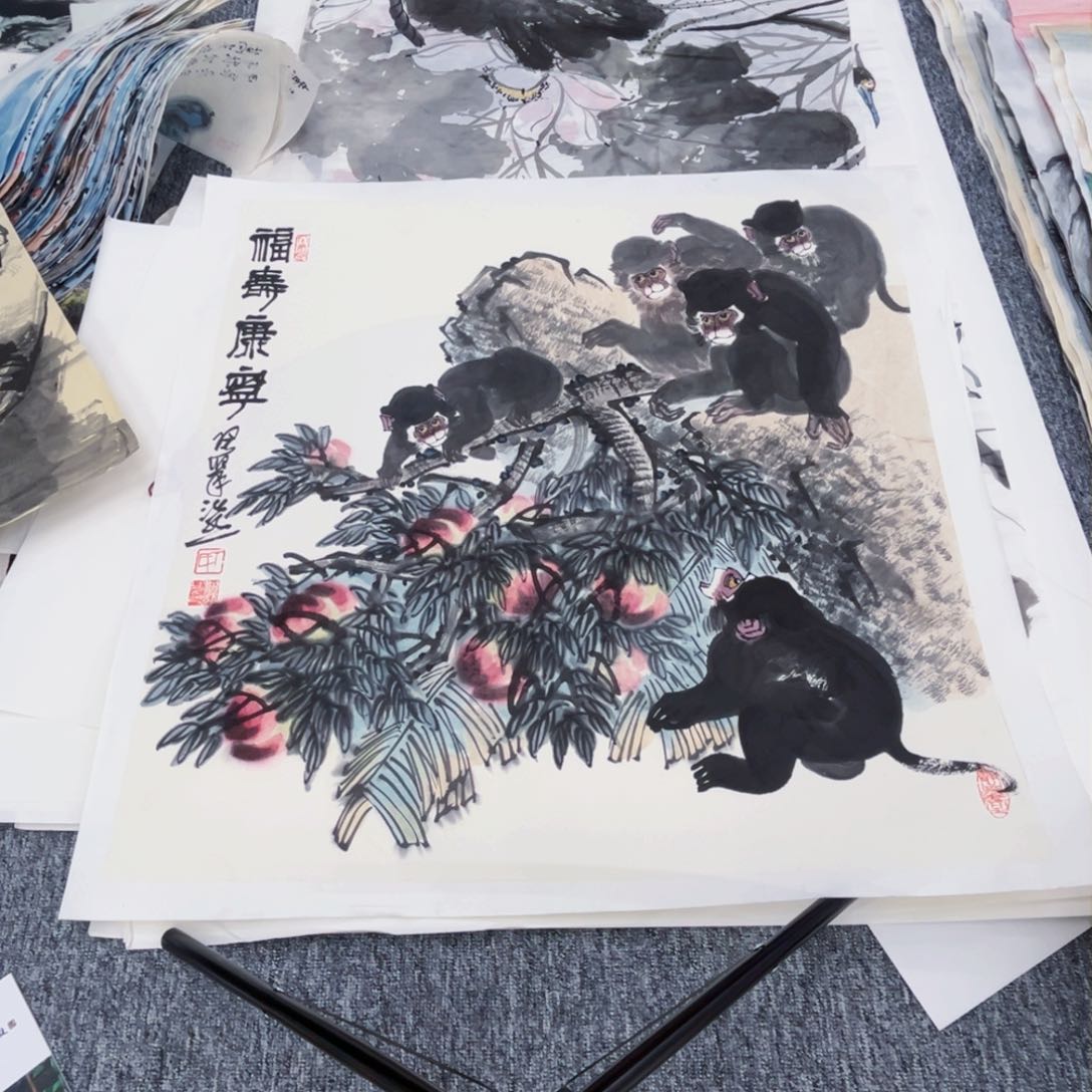 国画讨***师四尺斗方绘画