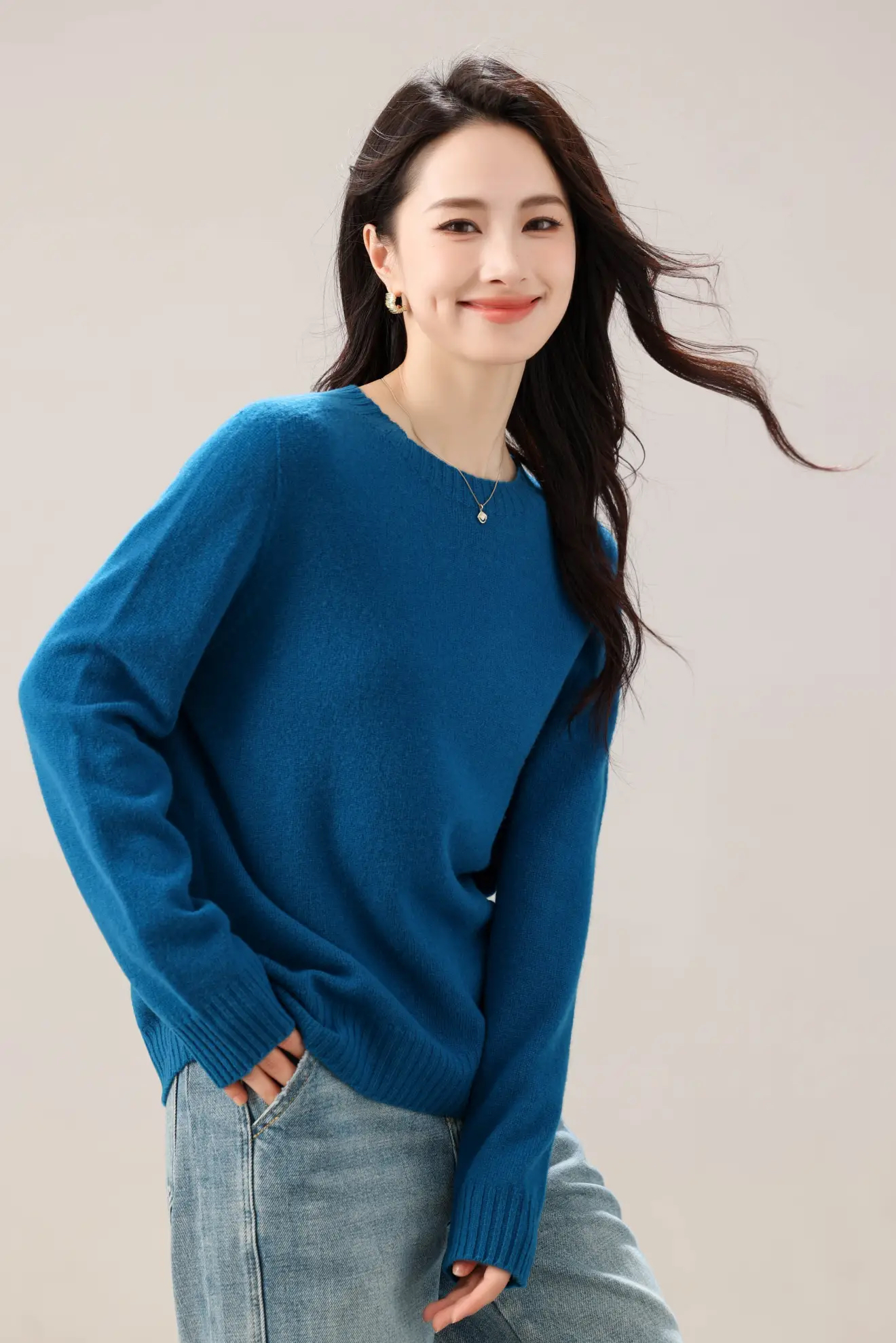 【PURE YARN】高级感纯色100纯羊毛衫圆领时尚百搭秋冬-702