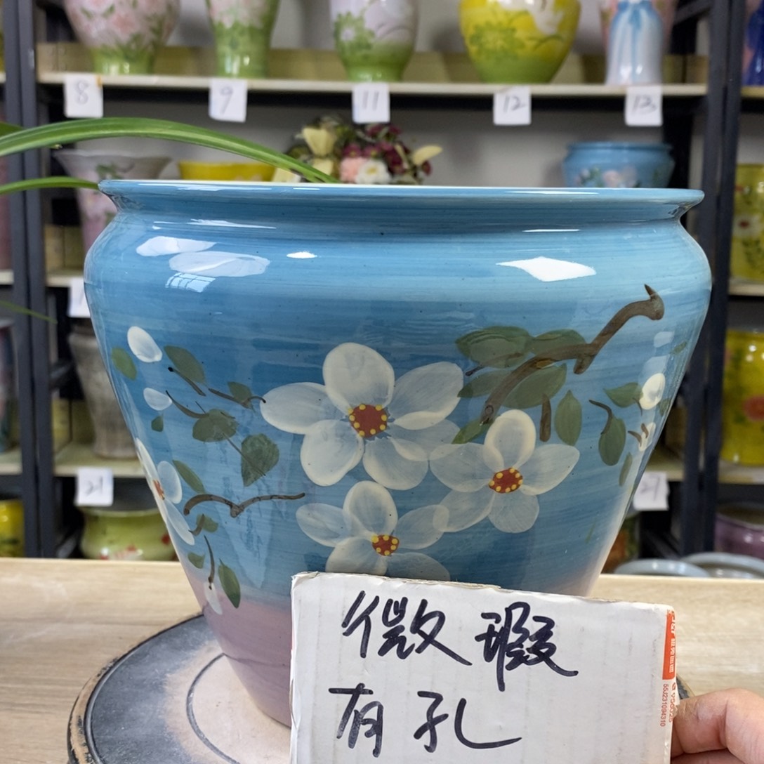 景德镇手工手绘陶瓷花盆