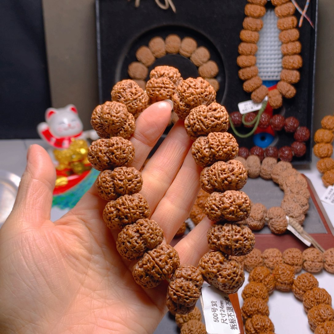 金刚菩提手串金刚菩提梅花夹板微裂断齿正常介意勿拍