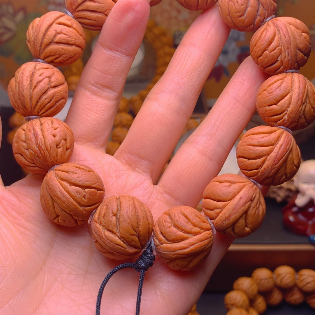 桃核手串金*龙纹桃核