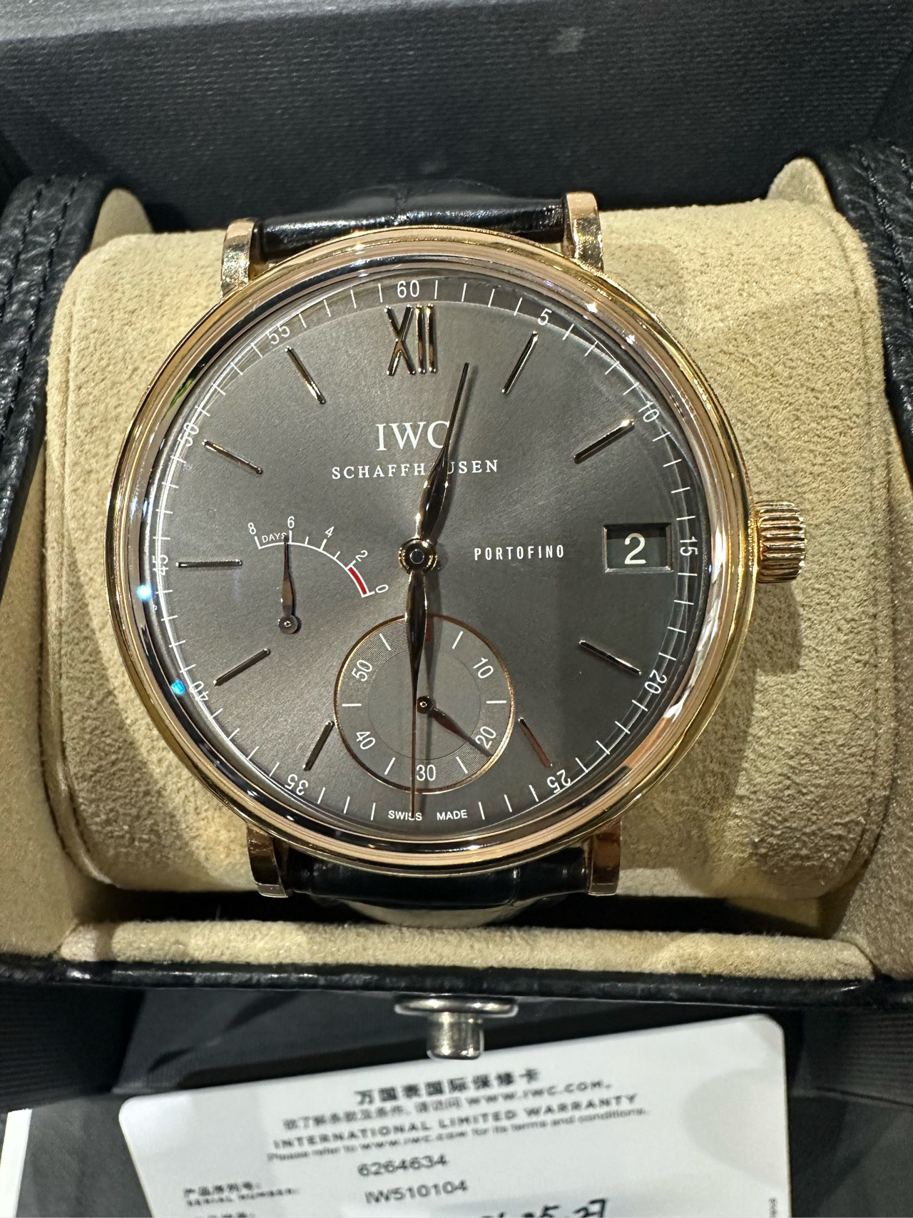 99新 IWC/万国 柏涛菲诺系列八日链手动机械男表45mm背透