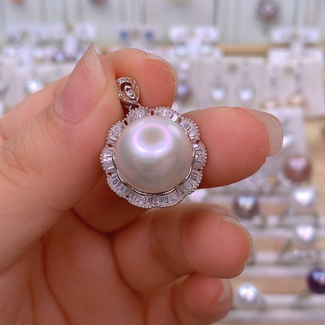 蕾***雷颈饰银S925镶嵌淡水珍珠