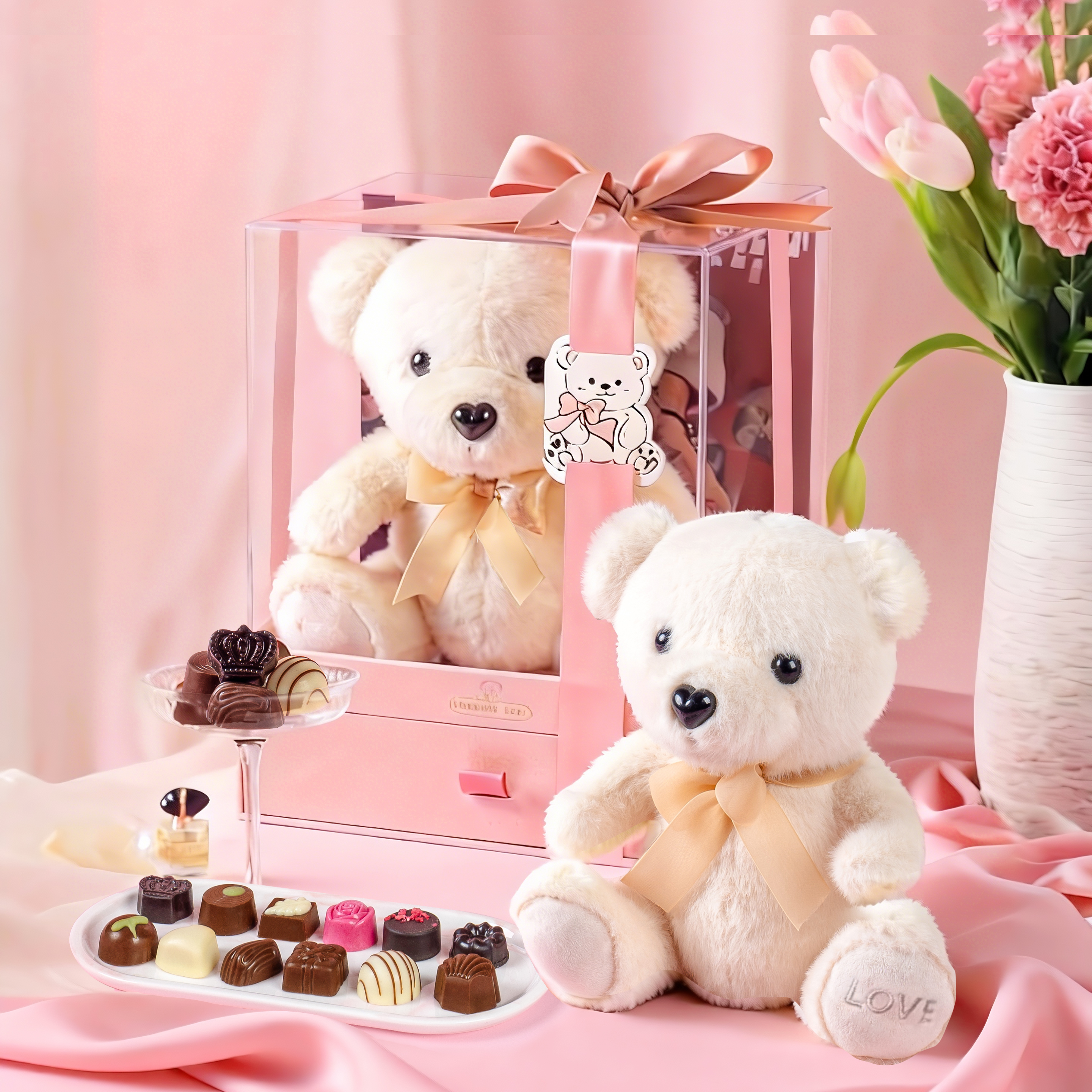 手工进口巧克力小熊礼盒送女朋友儿童男孩生日圣诞节零食伴手礼物