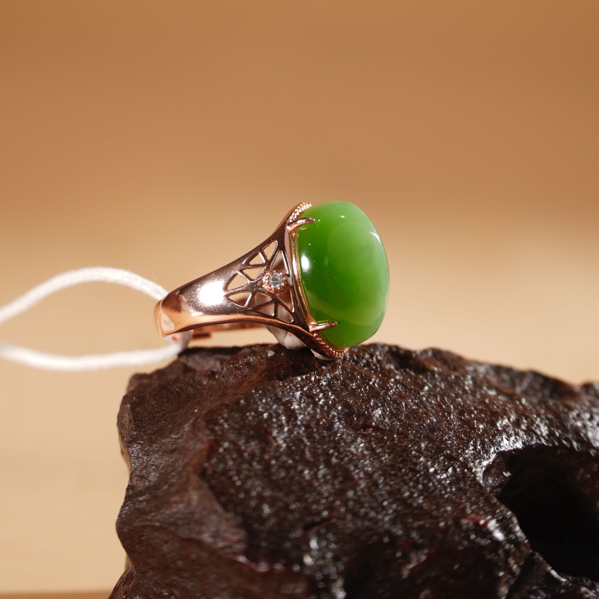 HE50297和田玉碧玉设计款戒指