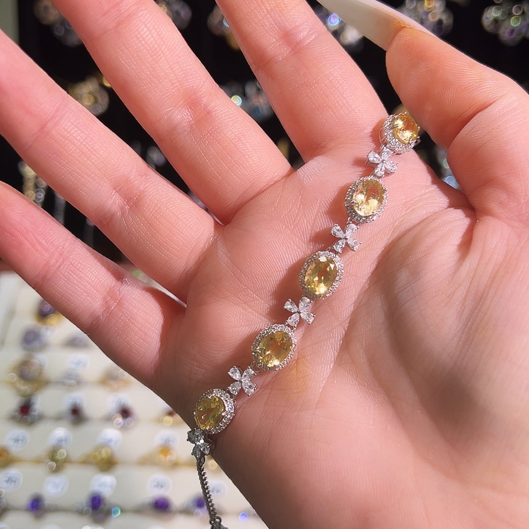 忽***晚手链水晶银S925镶嵌